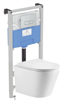 Комплект 4в1: Инсталляция R020467 с панелью смыва R0123AA, унитаз с торнадо WCT3030 SSWW K24020802