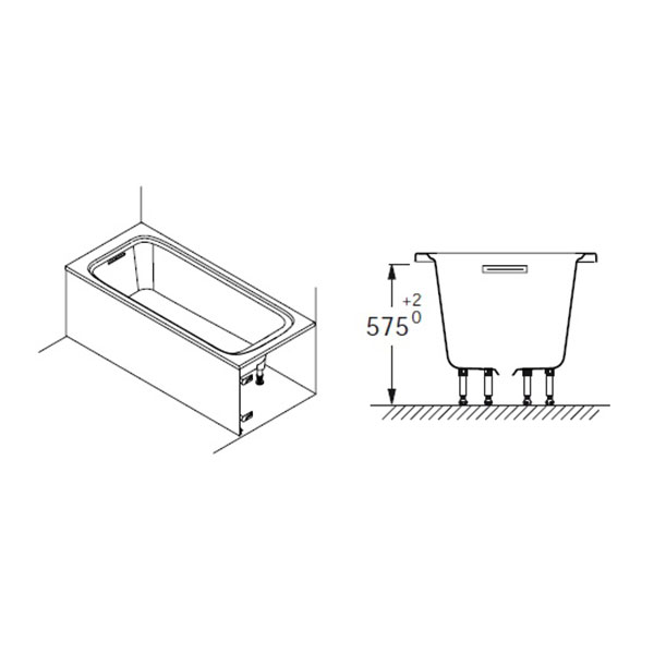 Фронтальный экран 170, белый Jacob Delafon Elite E6D077-00