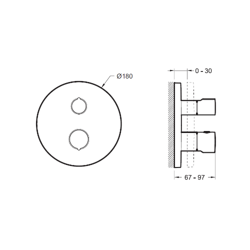 Термостат для душа, встраиваемый, хром Jacob Delafon Modulo E75390-CP