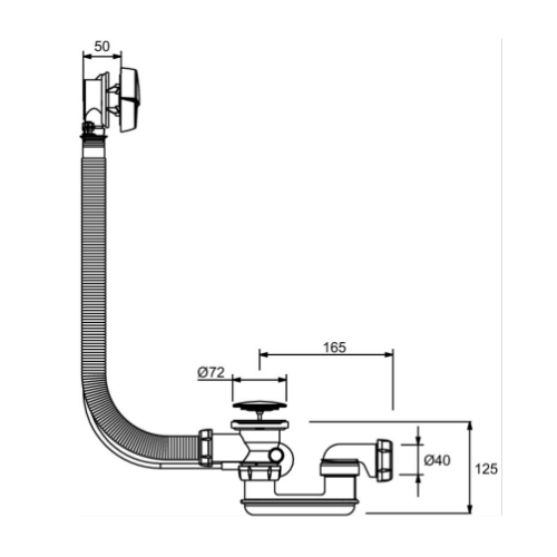 Слив-перелив для ванны Jacob Delafon E70174-CP