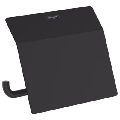 Держатель туалетной бумаги с крышкой, черный Hansgrohe AddStoris 41753670