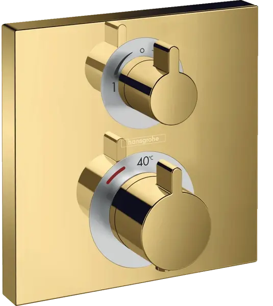 Термостат для душа, внешняя часть, золото Hansgrohe Ecostat Square 15714990