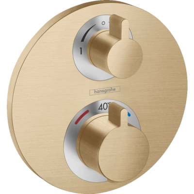 Термостат для душа, внешняя часть, шлифованная бронза Hansgrohe Ecostat S 15758140
