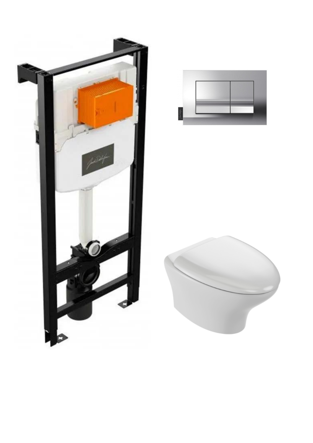 Комплект 4в1: Инсталляция, панель смыва, унитаз, сиденье Jacob Delafon Nouvelle Vague K23060603