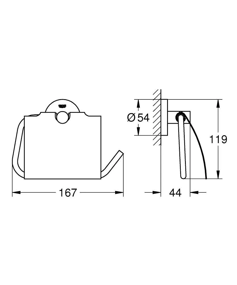 Держатель туалетной бумаги, черный Grohe Essentials 1024652430
