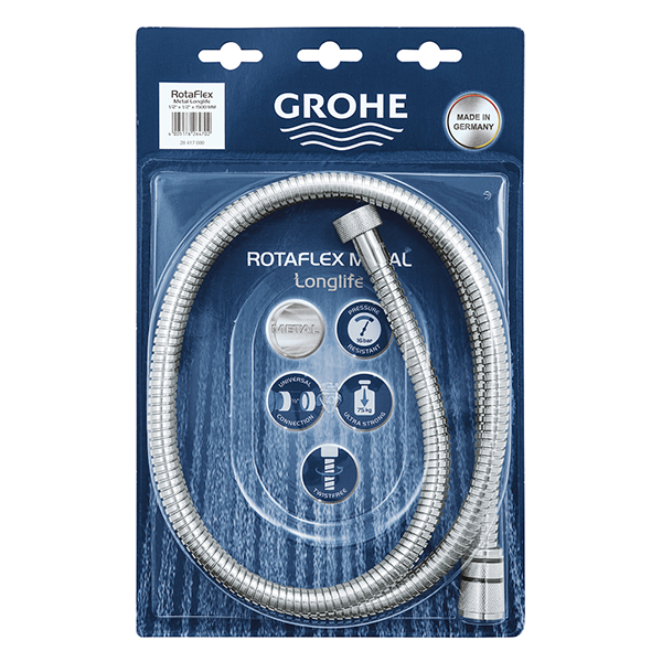 Душевой шланг 1500, хром Grohe Rotaflex 28417000