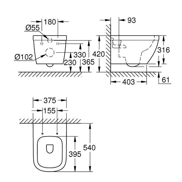 Унитаз Grohe Euro Ceramic в Алматы, Нур-Султан