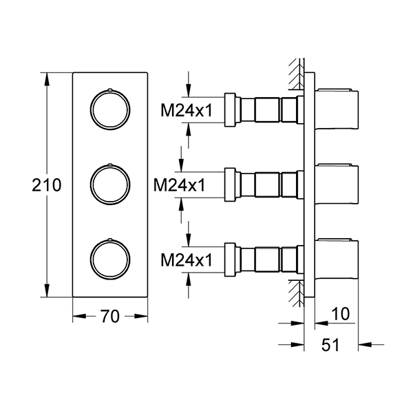 Накладная панель для вентиля Grohe Grohtherm F 27625000