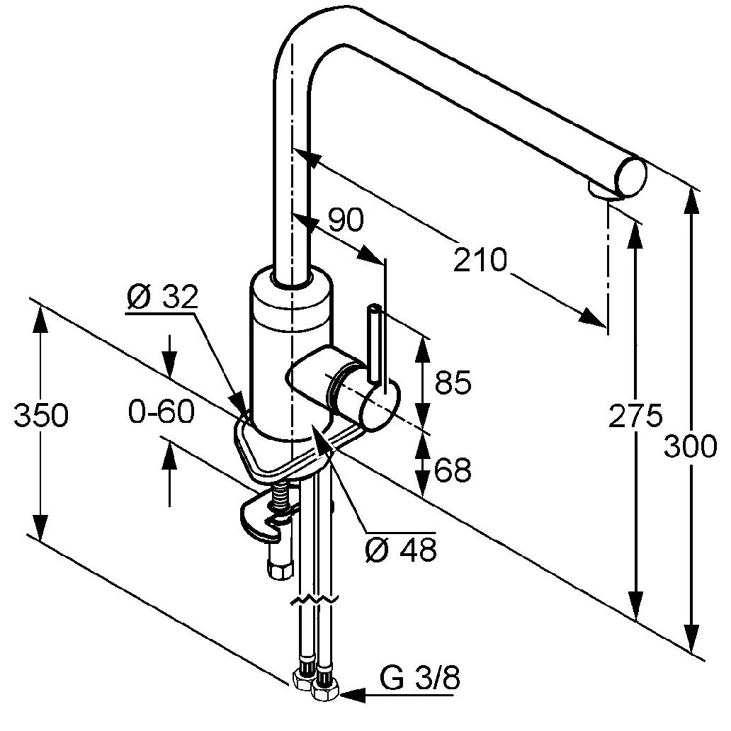 Смеситель для кухни, хром Kludi L-Ine 428140577