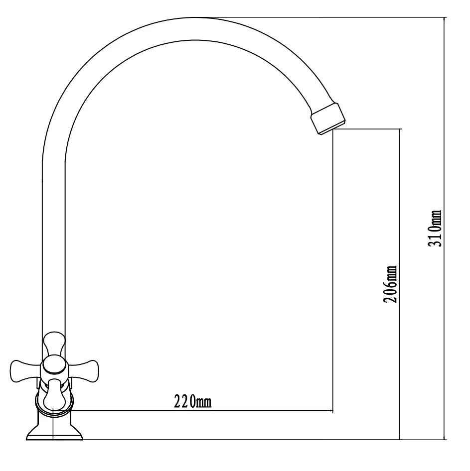Смеситель для кухни, хром VODA Laguna LGN519