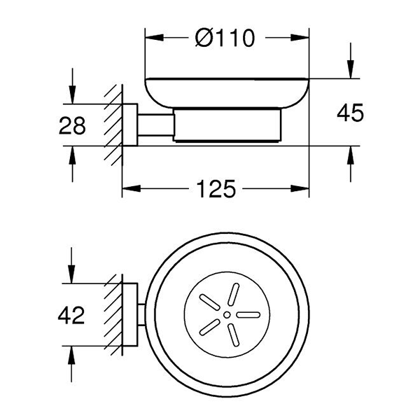 Мыльница, стекло Grohe Essentials 40368001