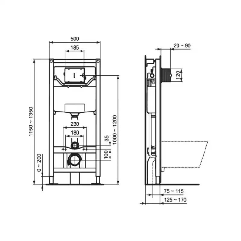 Комплект 4в1: Инсталляция R020467, унитаз SSWW SACG006K с крышкой-сидением K25051208