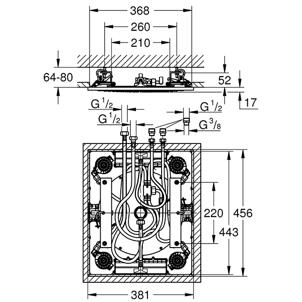 27939001 Rainshower F-Series 15" Потолочный душ с 3 режимами