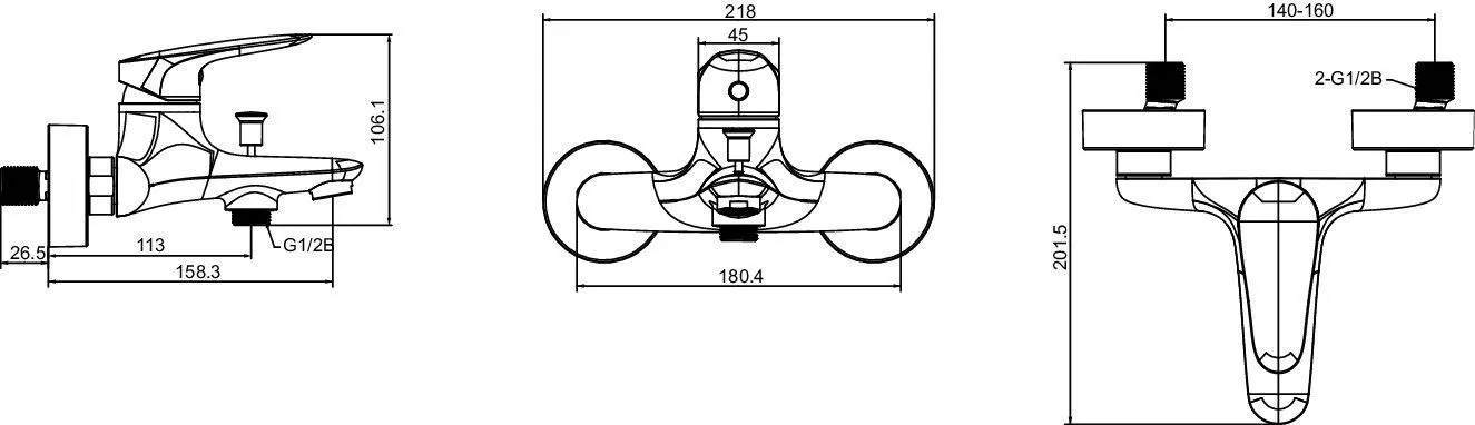 Комплект 3в1: Смесители для ванны Jacob Delafon Elite K20030201