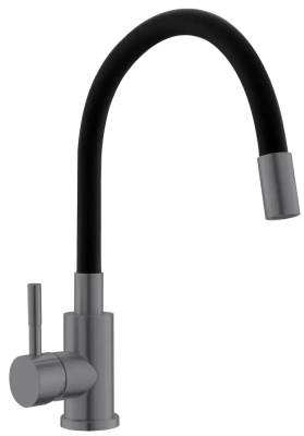 Смеситель для кухни, гибкий излив, черный, графит ESKO Snake K44Grafit