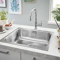 Мойка K200, с корзинчатым вентилем, нержавеющая сталь Grohe 31719SD0