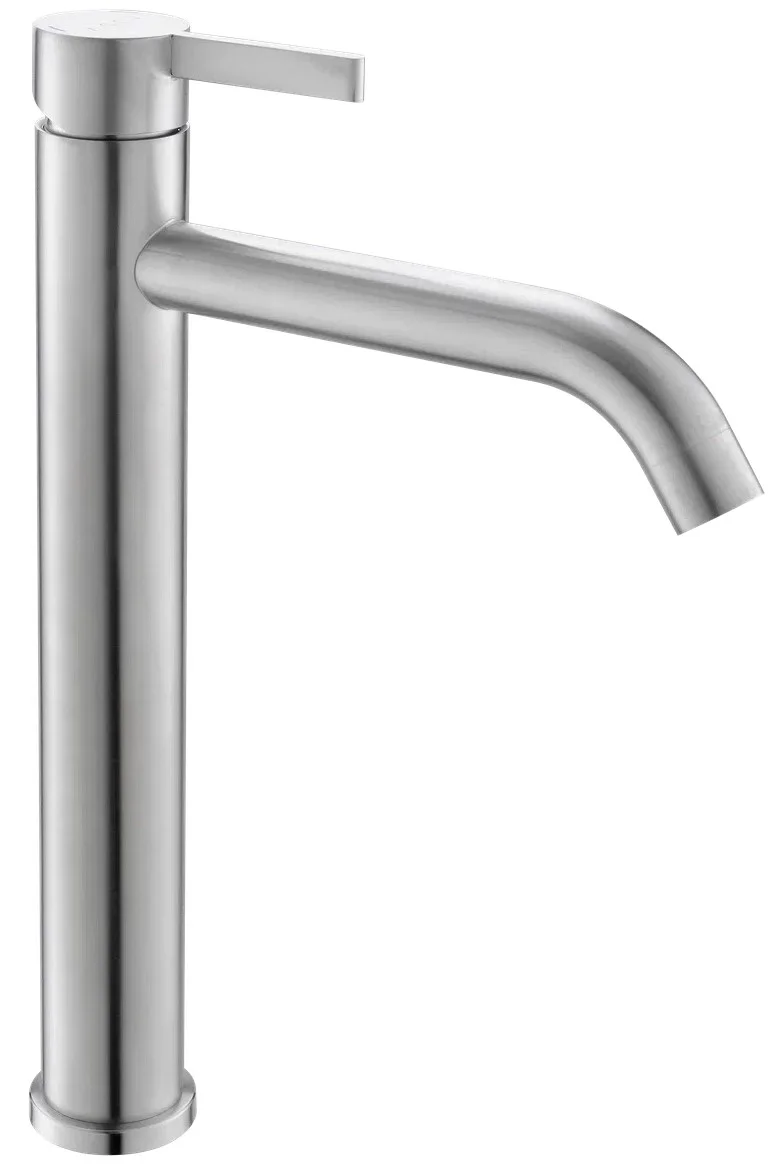 Смеситель для раковины, высокий излив, нерж.сталь VODA Vessel VSL25
