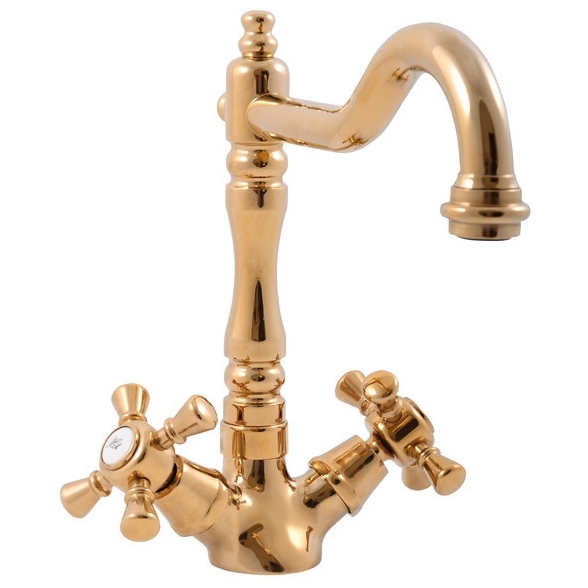 Смеситель для раковины, золото Rav Slezak Morava MK321.5/8Z