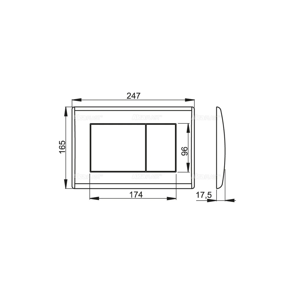 Панель смыва, хром, матовая Alcaplast M272