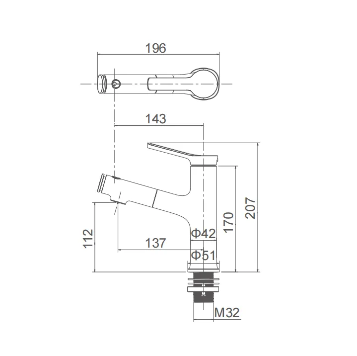 Смеситель для раковины, хром SSWW SATM016B-CP0-1