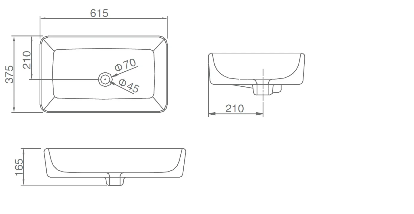 Раковина накладная 61, белая SSWW CL3152