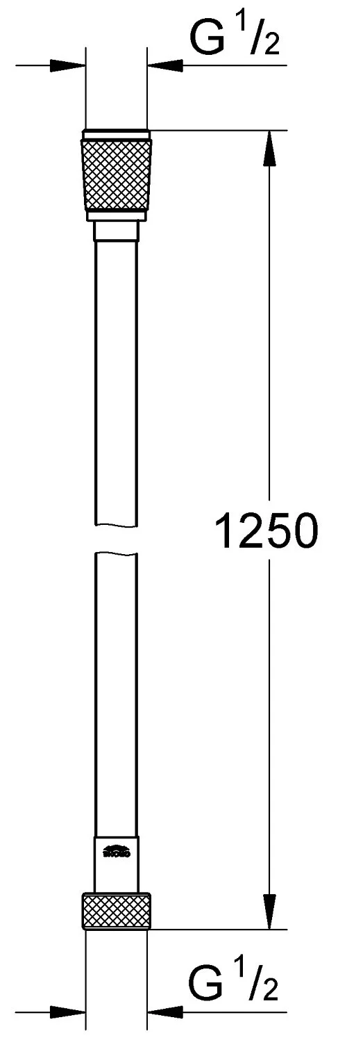 Душевой шланг 1250, черный Grohe Silverflex TwistStop 28362KF1