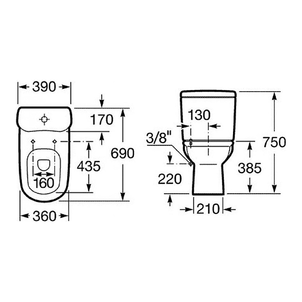 Бачок для унитаза Roca Giralda 7341469000