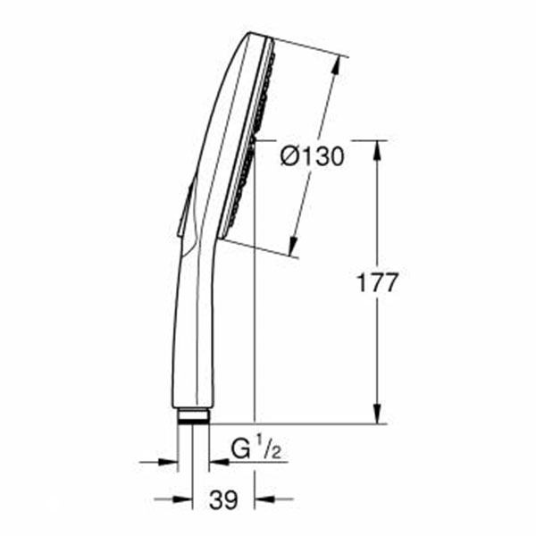 Ручной душ, 3 вида струи, белая луна Grohe Rainshower SmartActive 130 26574LS0
