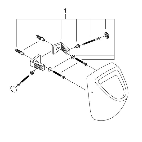Писсуар GROHE Bau Ceramic, скрытый монтаж 39438000
