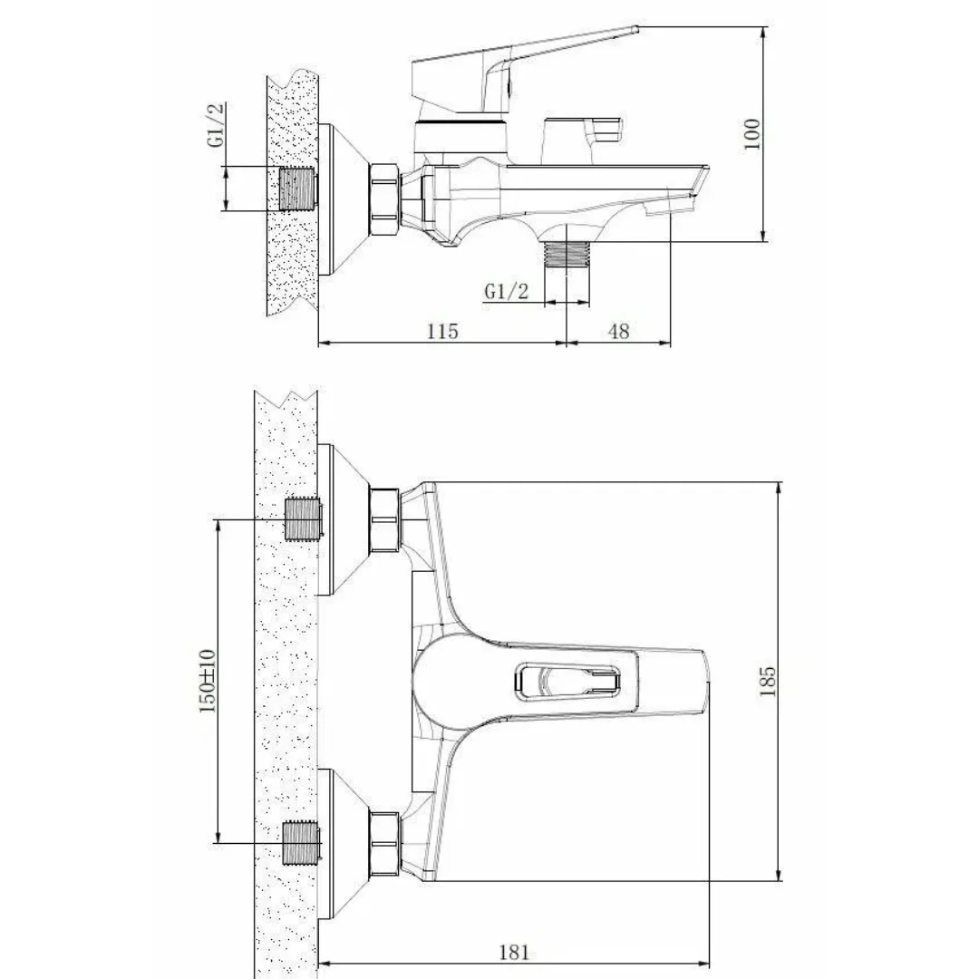 Смеситель для ванны, хром ESKO Rabat RA 54