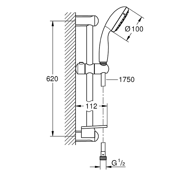 Душевой гарнитур Grohe New Tempesta 100 27926001