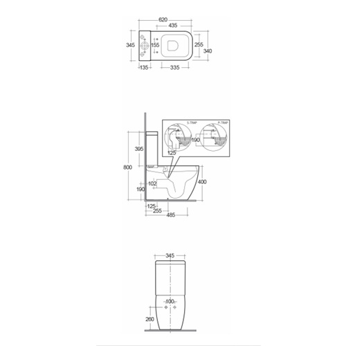 Унитаз напольный Rak Ceramics Metropolitan Deluxe MP29AWHA