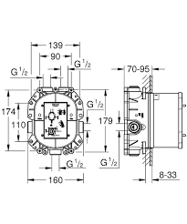 Скрытая монтажная часть центрального термостат Grohe Rapido T 35500000