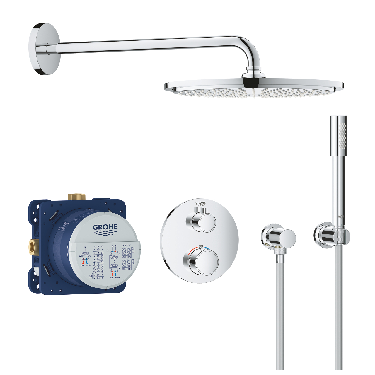 Душевая система, встраиваемая, хром Grohe Rainshower Cosmopolitan 310 Grohtherm 34731000