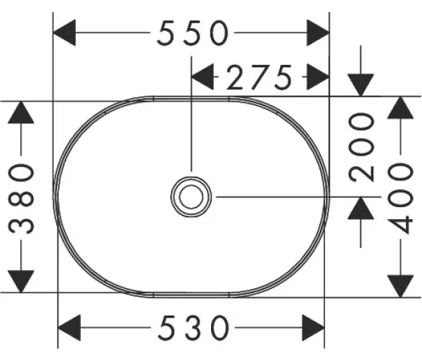 Раковина накладная 55, белая Hansgrohe Xuniva U 60166450