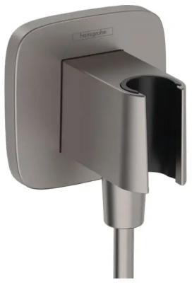 Подключение для душевого шланга с держателем, шл.черный хром Hansgrohe Fixfit PorterQ 26887340