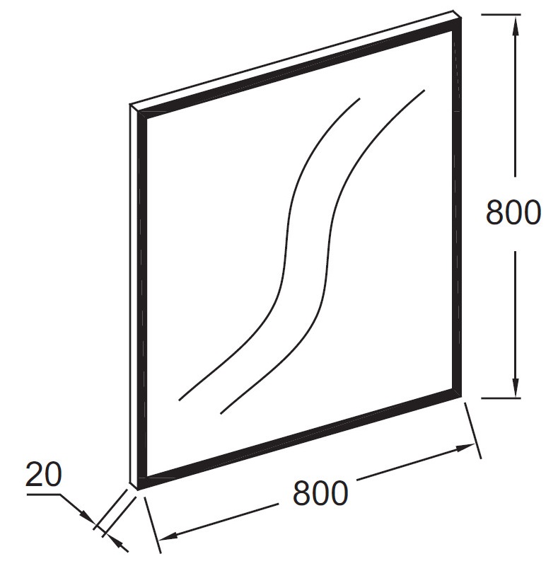 EB1425-S49 Silhouette Квадратное зеркало 80X80 см, лакированная рама сатин эвкалипт