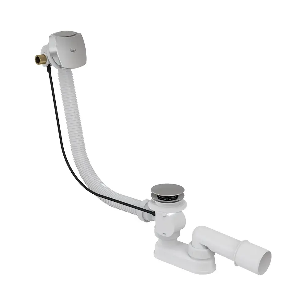 Сифон для ванны 120, автомат, с напуском воды через перелив, хром Alcaplast A564CRM1-120