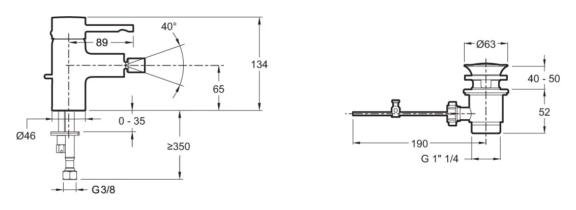 E37045-CP CUFF смеситель для биде