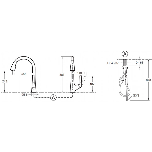 Смеситель для кухни, сенсорный, хром Jacob Delafon Malleco E77748-VS