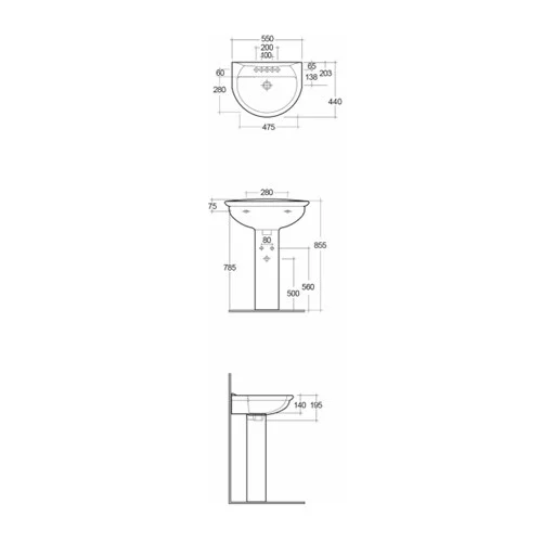 Раковина подвесная 55, белая Rak Ceramics Karla KR0701AWHA