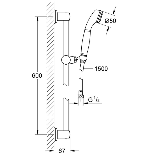 Душевой гарнитур, хром-золото Grohe Sinfonia 28975IG0