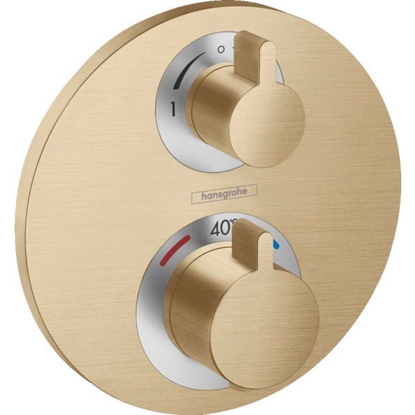 Термостат для душа, внешняя часть, шлифованная бронза Hansgrohe Ecostat S 15758140