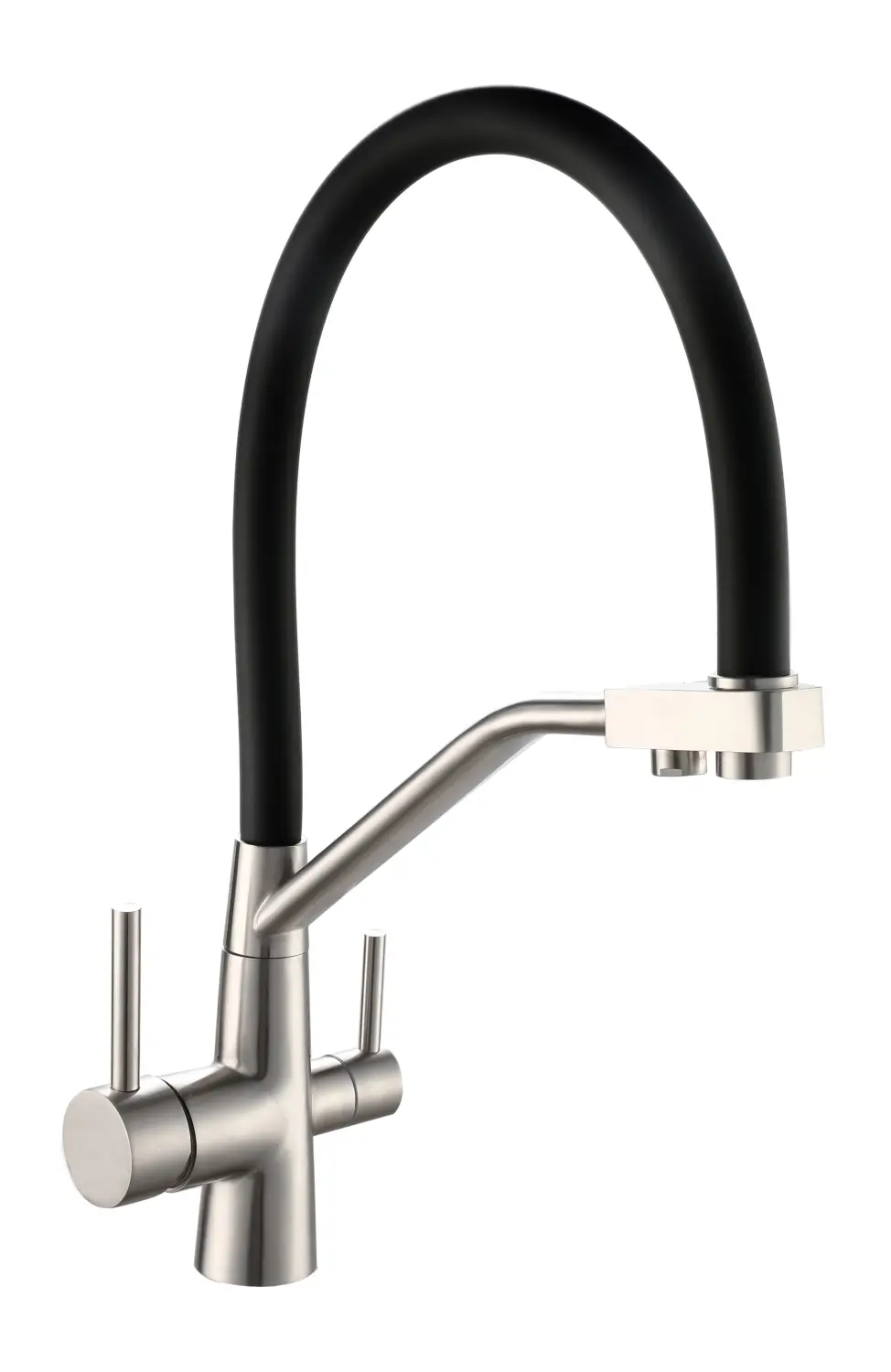 Смеситель для кухни, черный-нержающая сталь ESKO K25 B