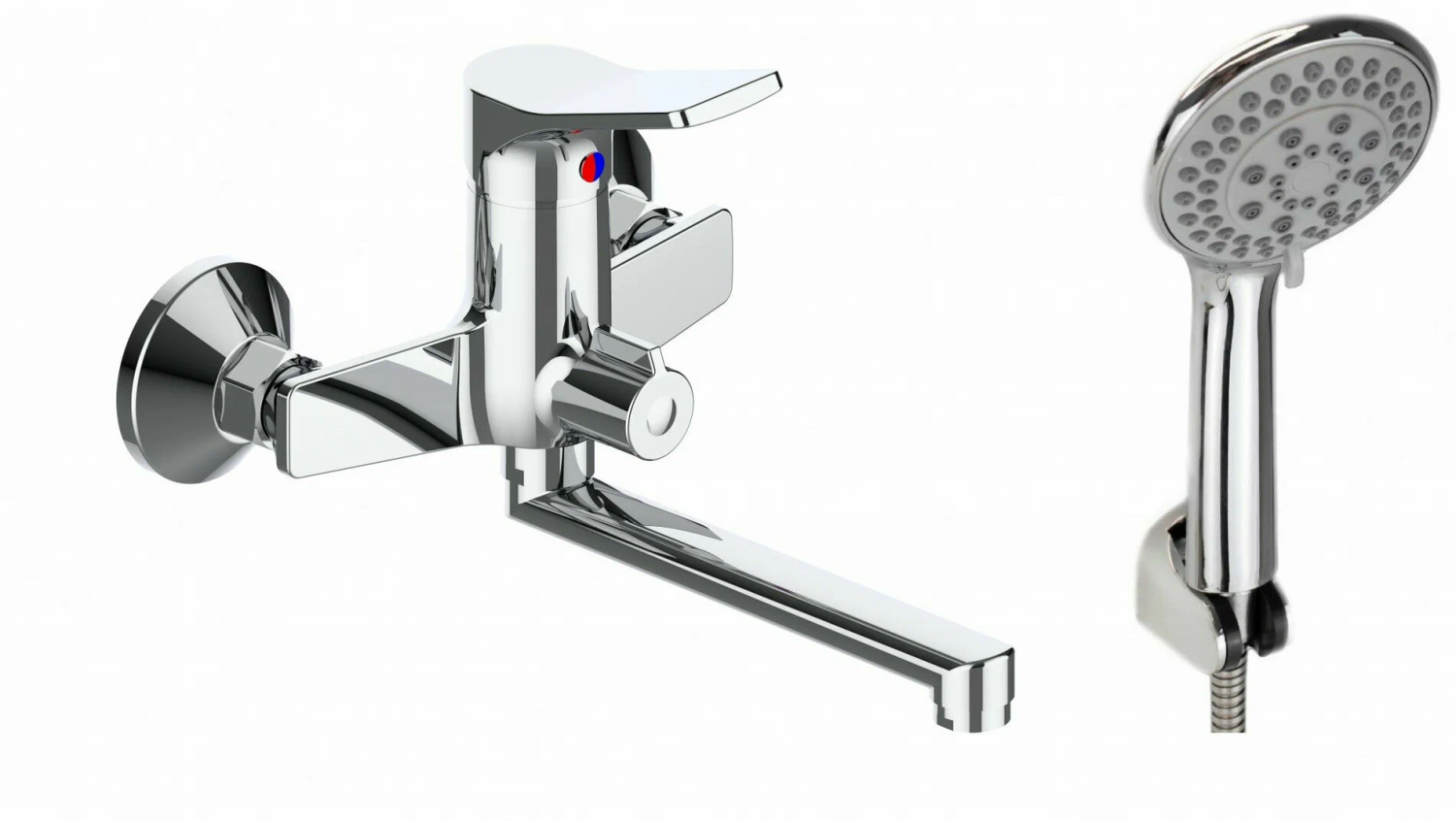 Смеситель для ванны, длинный излив, хром ESKO Eiger EG 30