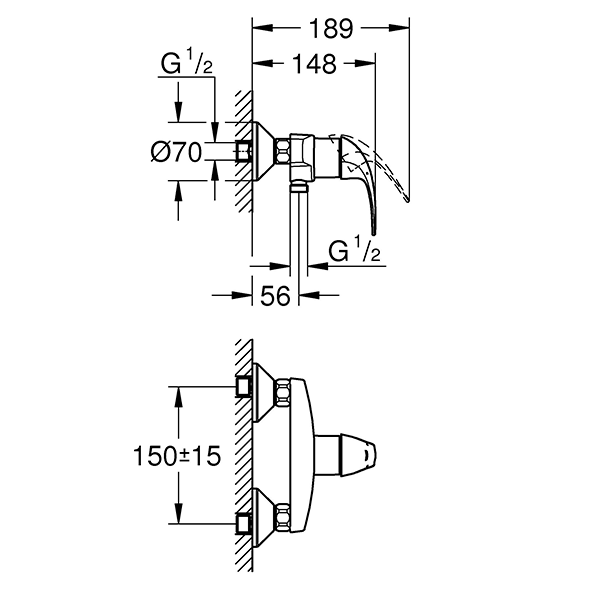 Смеситель для душа Grohe BauCurve 23631000