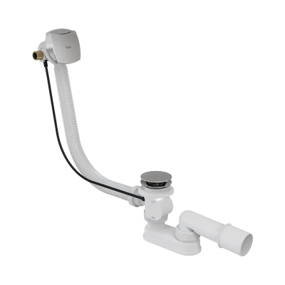 Сифон для ванны 120, автомат, с напуском воды через перелив, хром Alcaplast A564CRM1-120