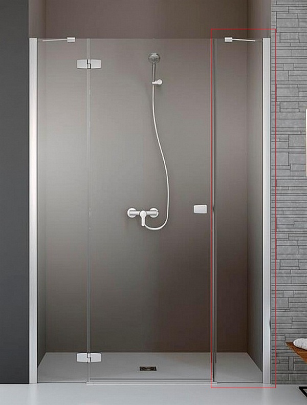 384090-01-01 Essenza New DWJS Фронтальная дверь 29,5*2000 (прозрачно стекло, хром)