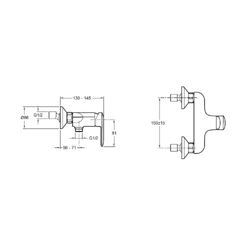 Смеситель для душа, хром Jacob Delafon Kumin E99463-CP