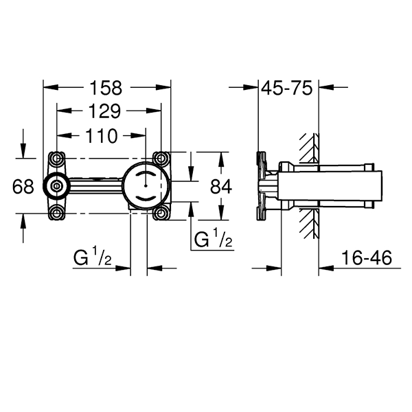Скрытая монтажная часть для смесителя Grohe 23571000
